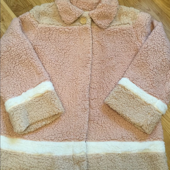 Faux Fur Jacket TEDDY BEAR Color Block Fall Jacket Size: Women's MED (8-10) NWT - Picture 4 of 5